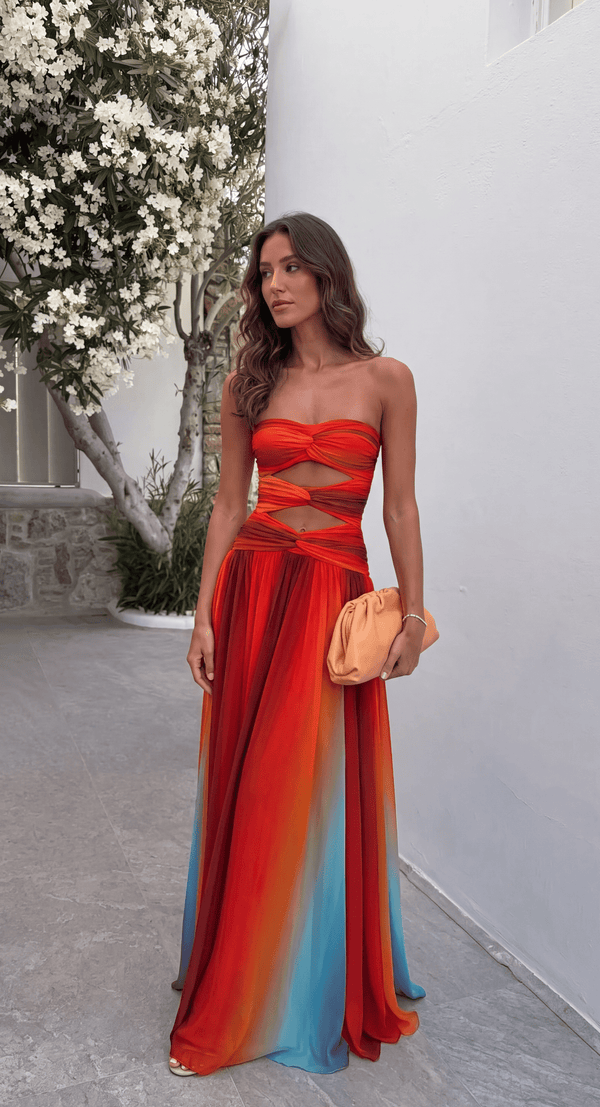 Vestido largo con nudo Aiselta