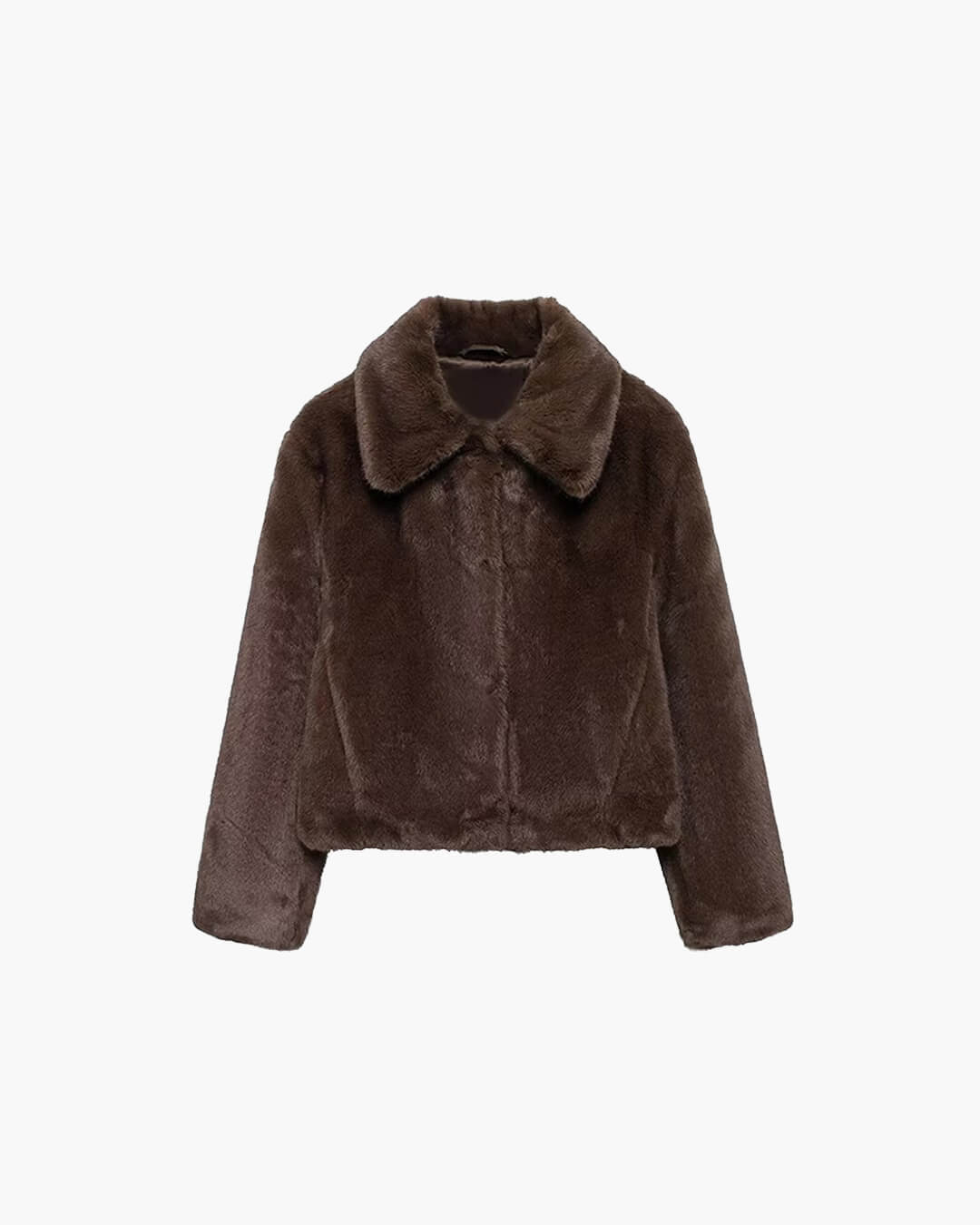 Abrigo corto de piel sintética con cuello Abby