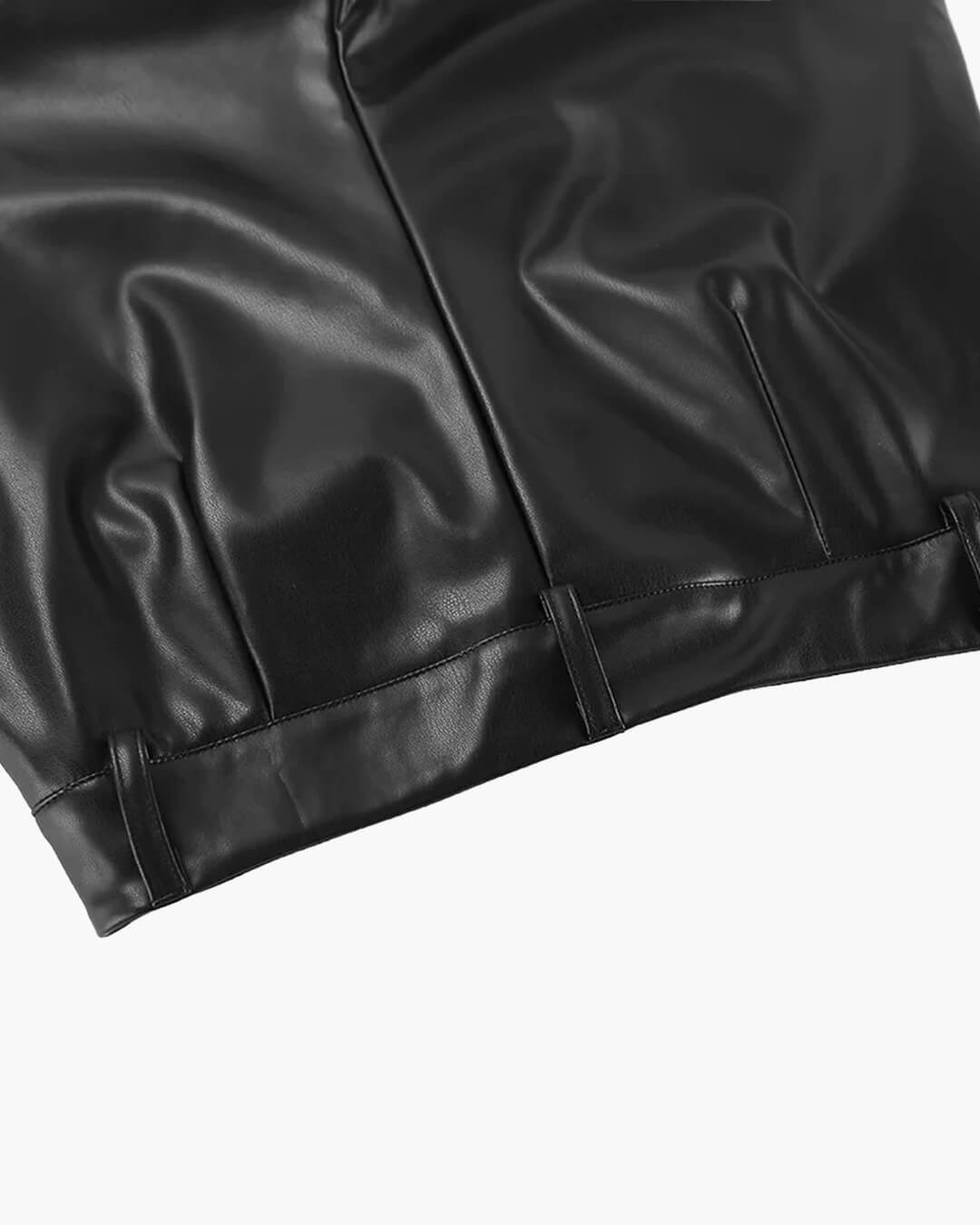 Pantalones de cuero de pierna ancha Ada