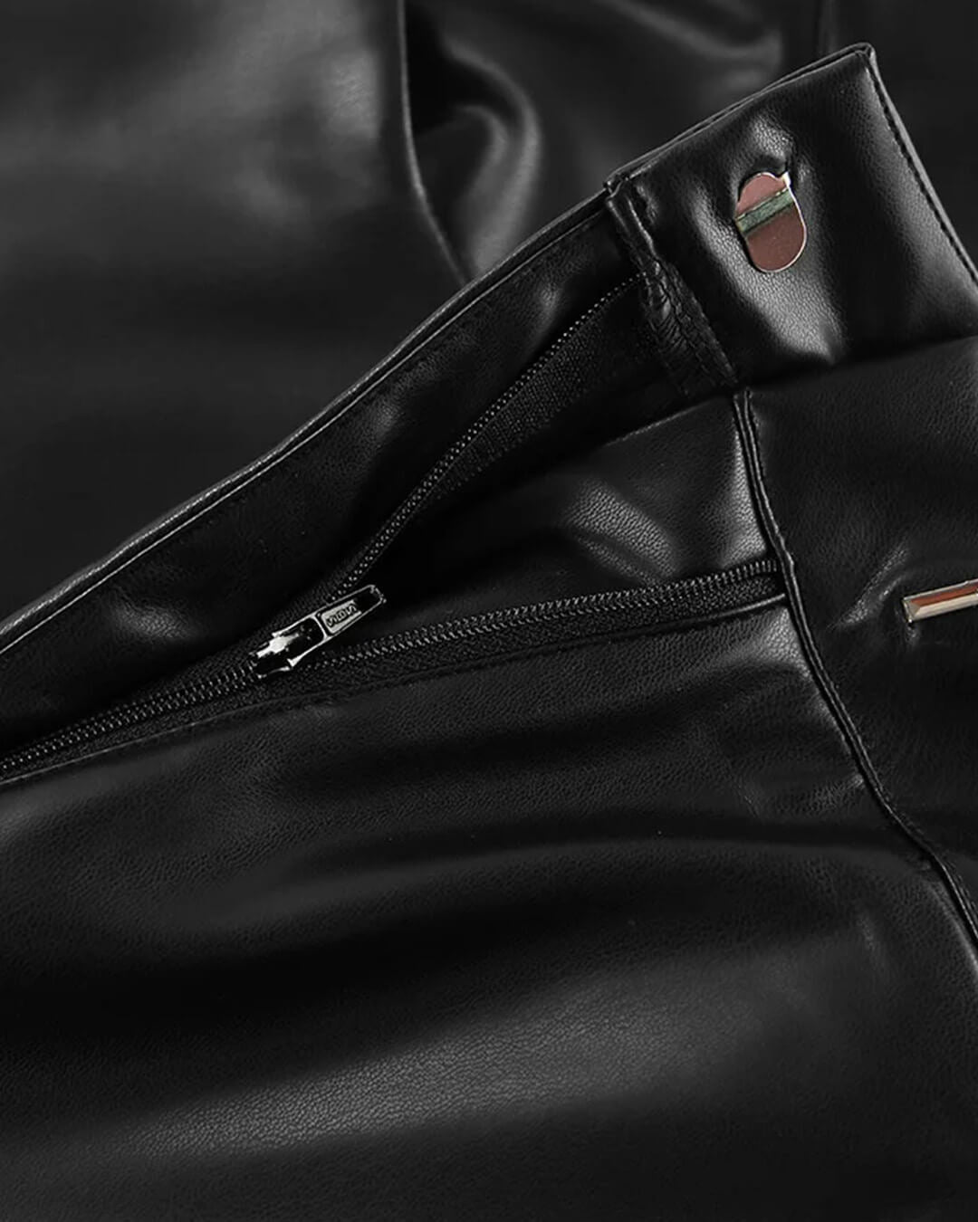 Pantalones de cuero de pierna ancha Ada
