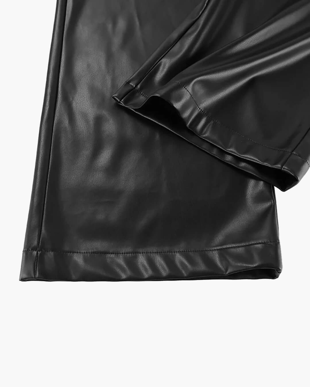 Pantalones de cuero de pierna ancha Ada