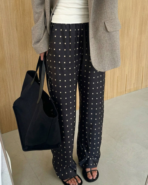 Pantalones de satén de lunares Adela