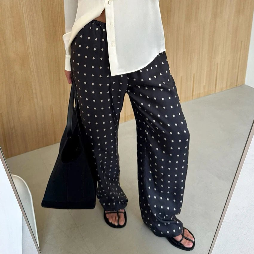 Pantalones de satén de lunares Adela