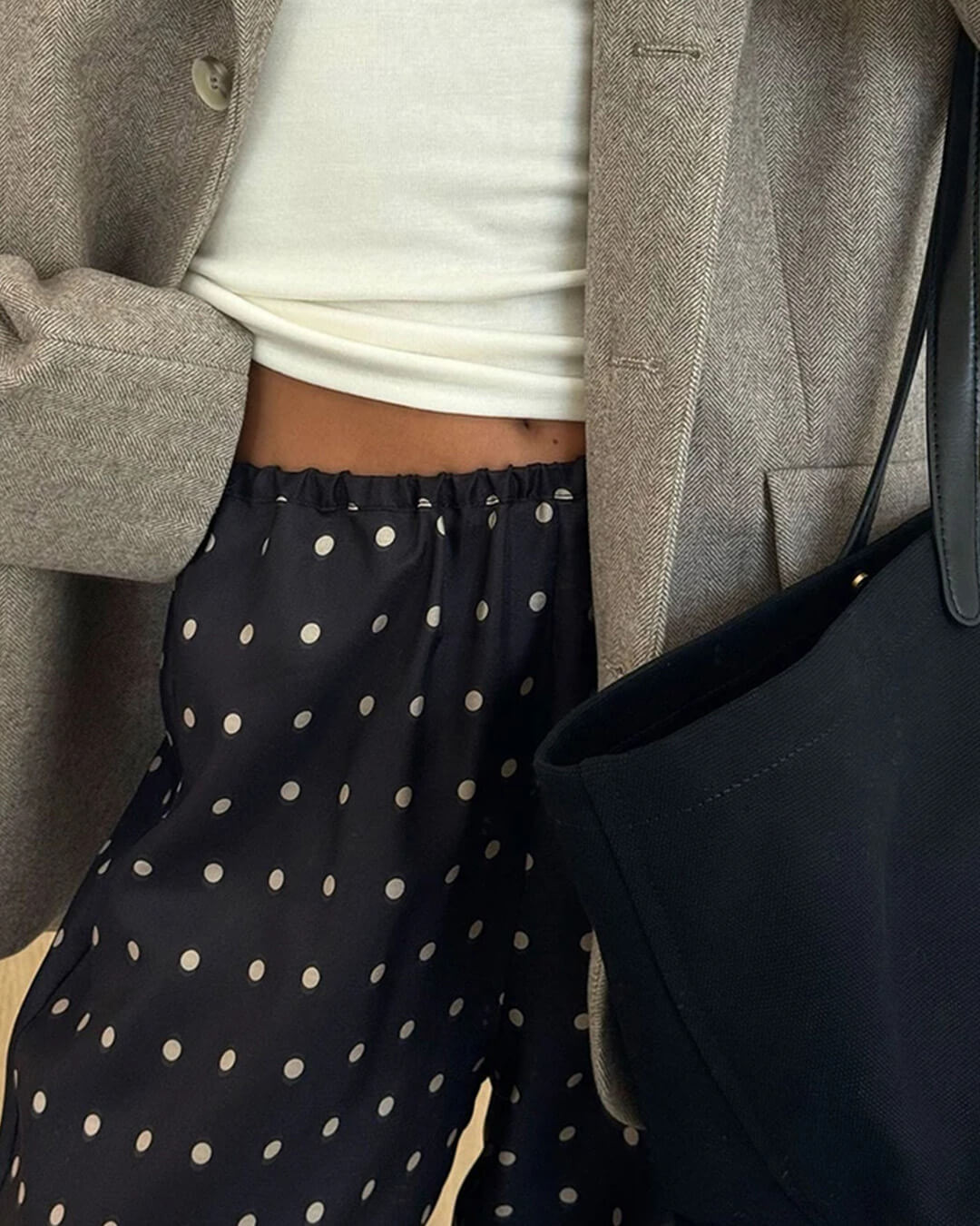 Pantalones de satén de lunares Adela