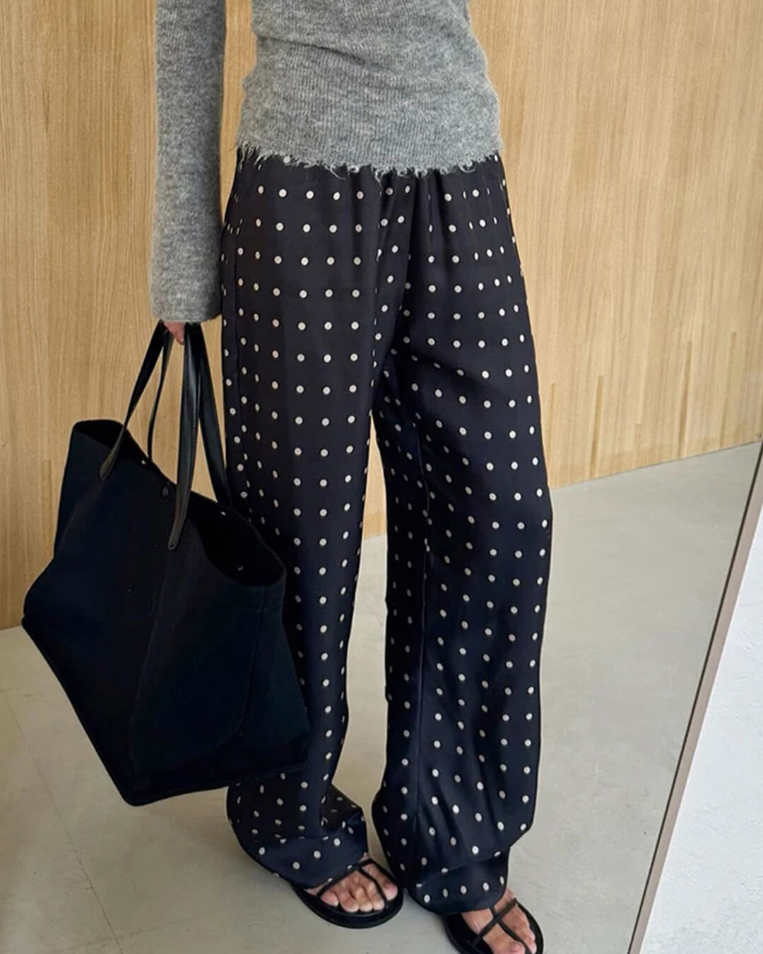 Pantalones de satén de lunares Adela