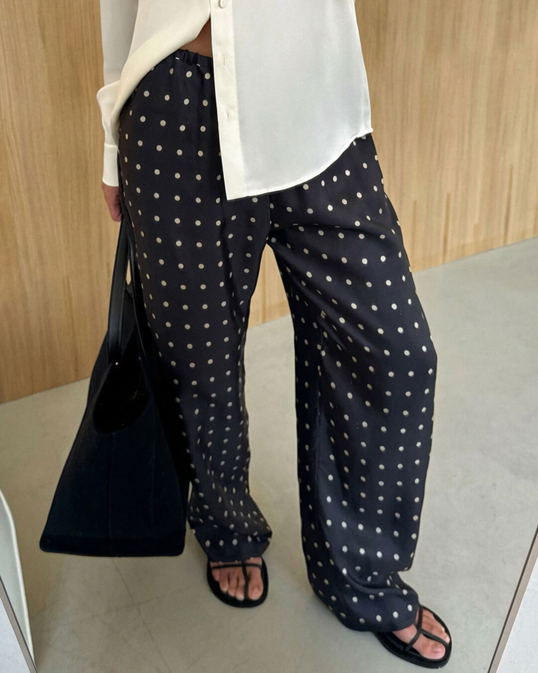Pantalones de satén de lunares Adela