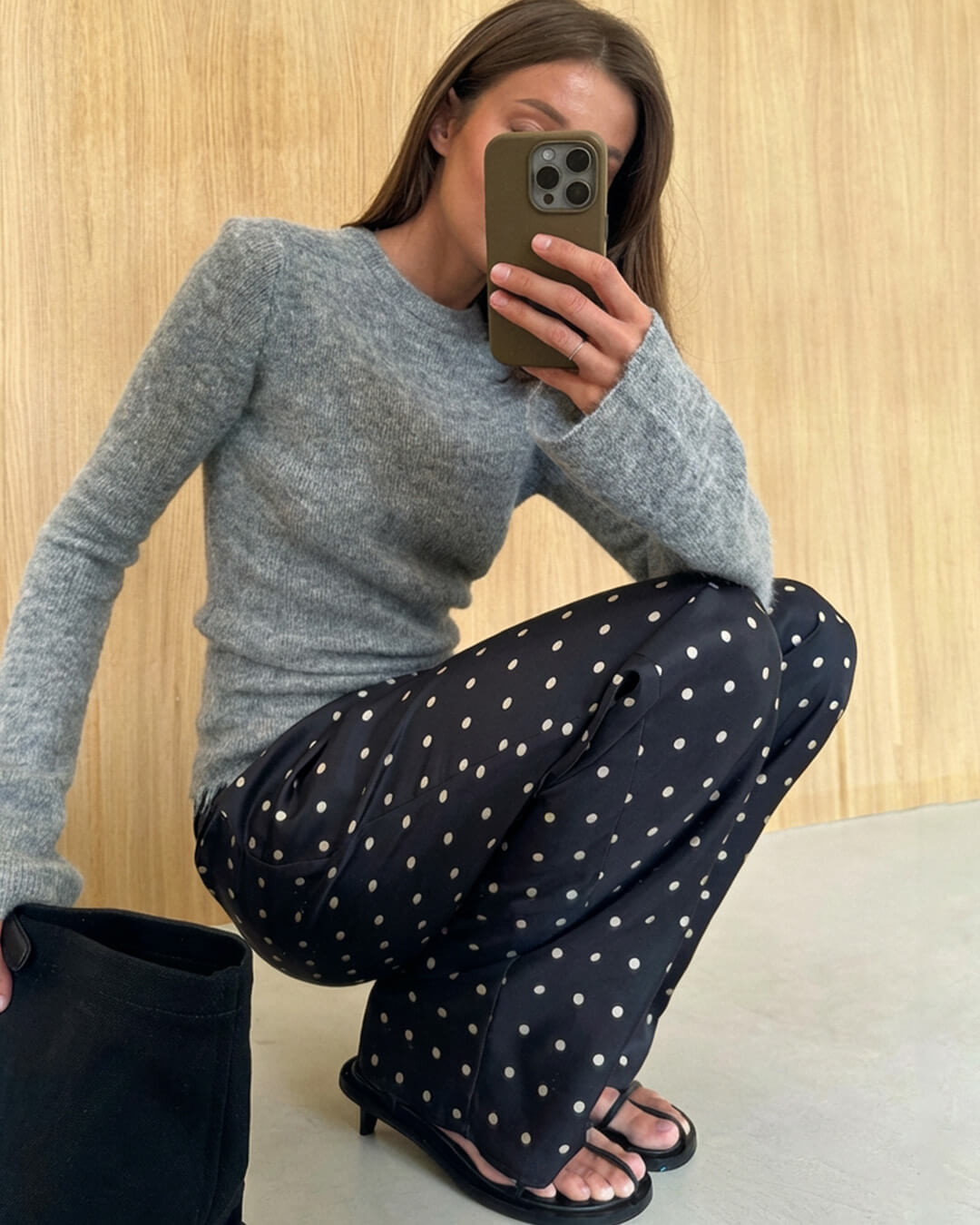 Pantalones de satén de lunares Adela