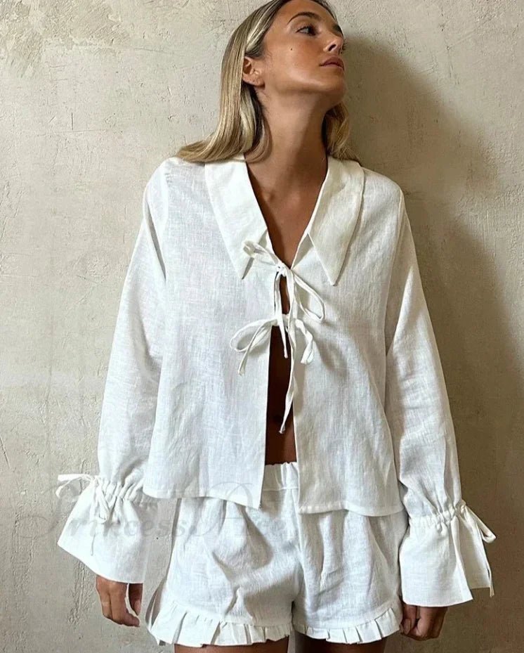 Conjunto de dos piezas de algodón elegante Adina