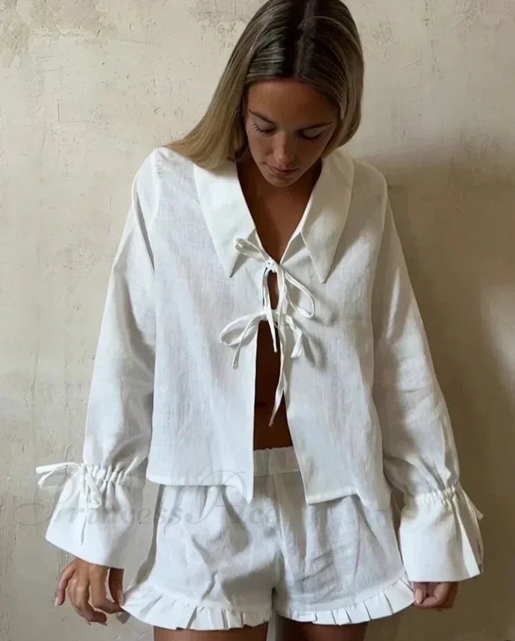 Conjunto de dos piezas de algodón elegante Adina