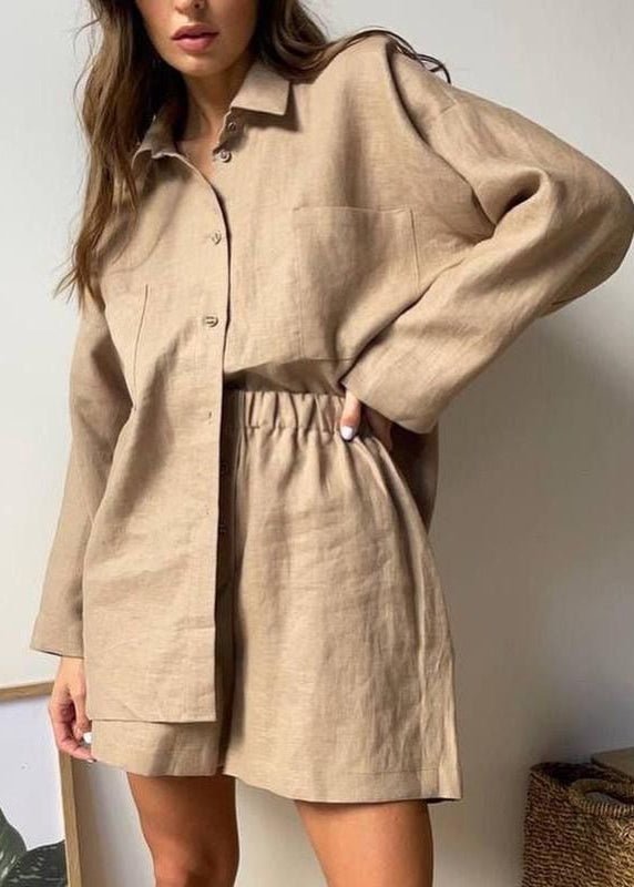 Conjunto coordinado de lino relajado Aelita