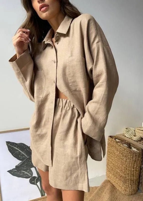 Conjunto coordinado de lino relajado Aelita