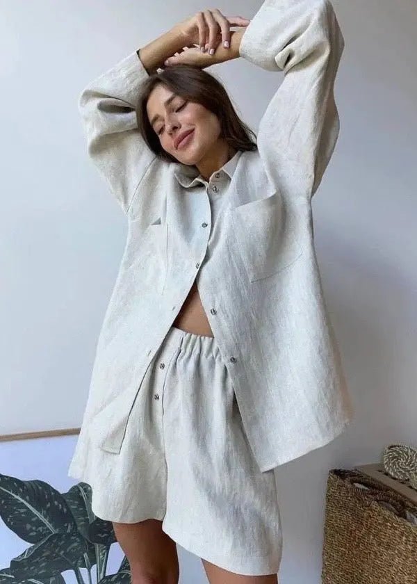 Conjunto coordinado de lino relajado Aelita