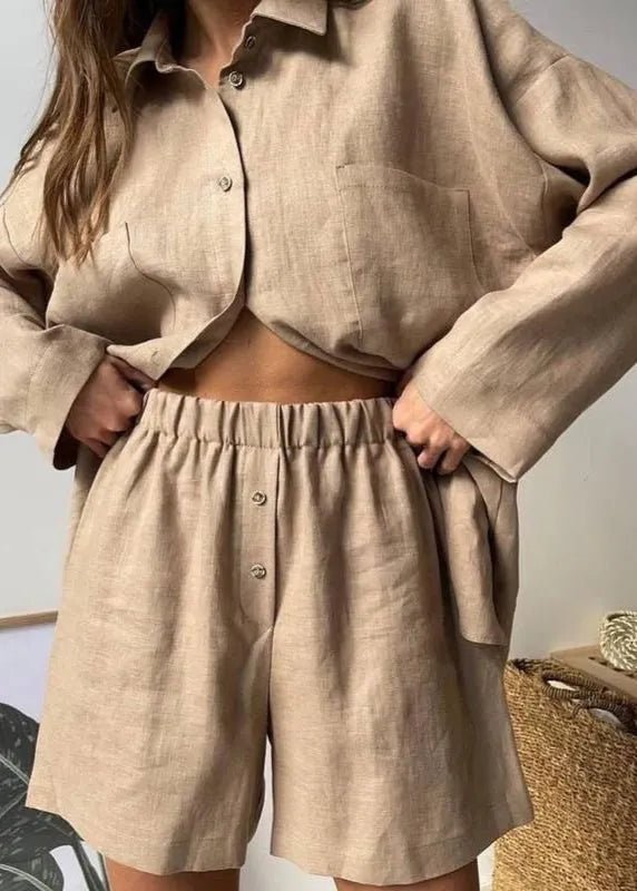 Conjunto coordinado de lino relajado Aelita
