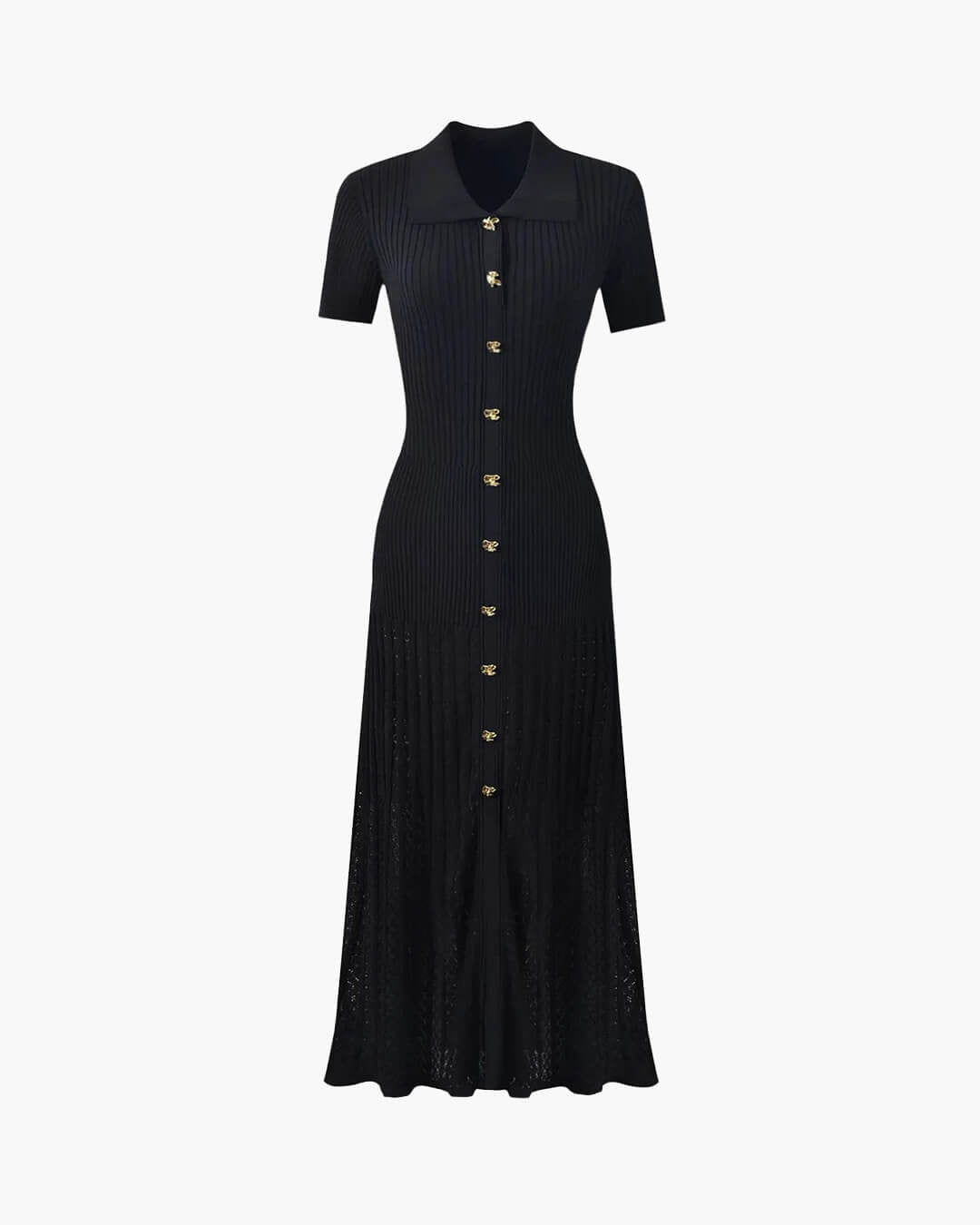 Vestido largo de punto Affra con cuello vuelto
