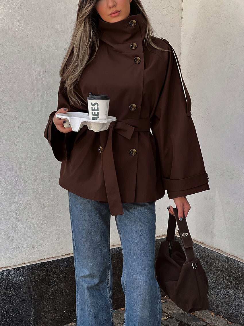 Gabardina corta con cordones Aida