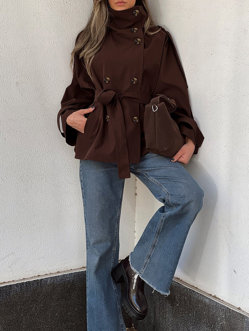 Gabardina corta con cordones Aida