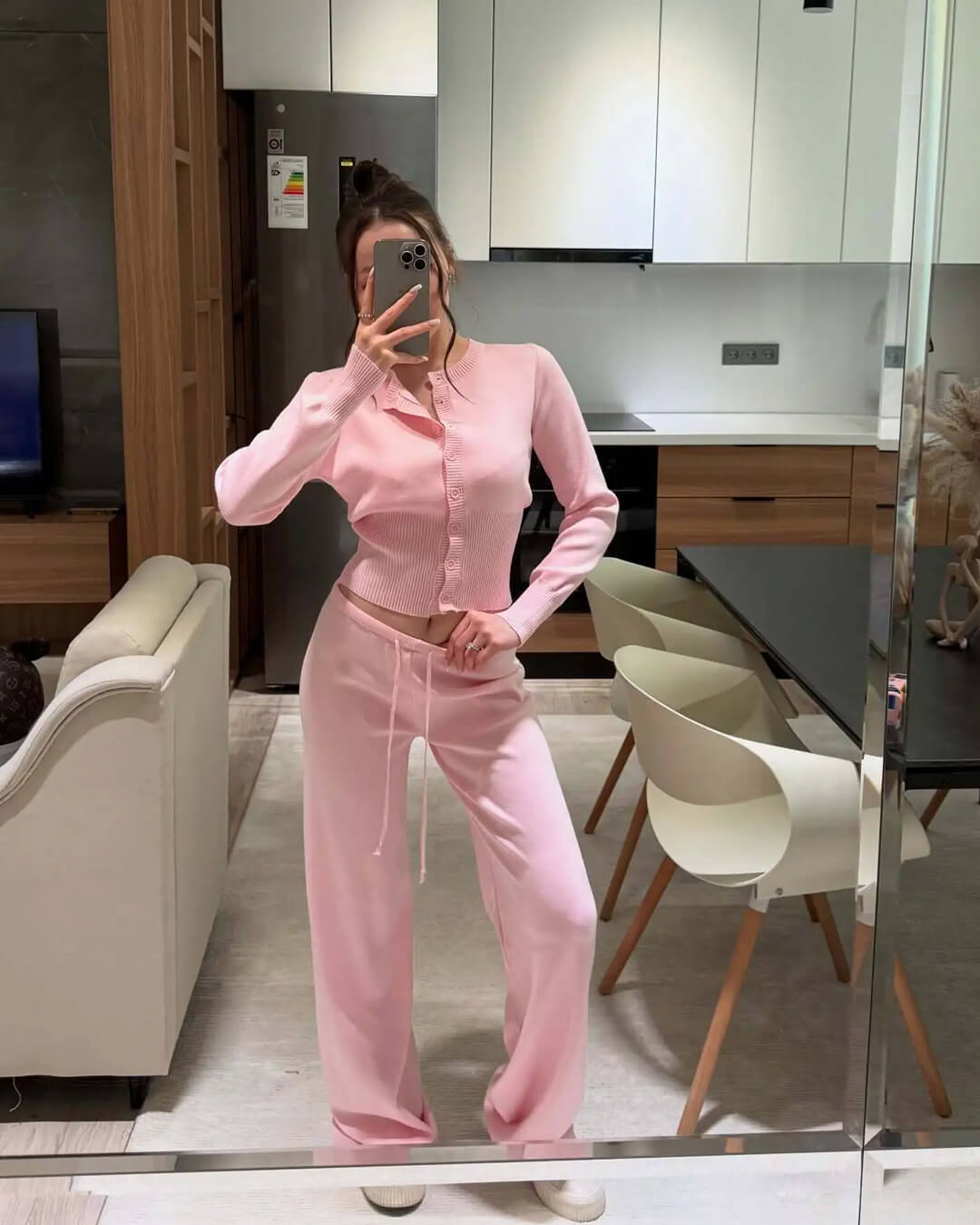Conjunto de cárdigan y pantalones de punto Aimee