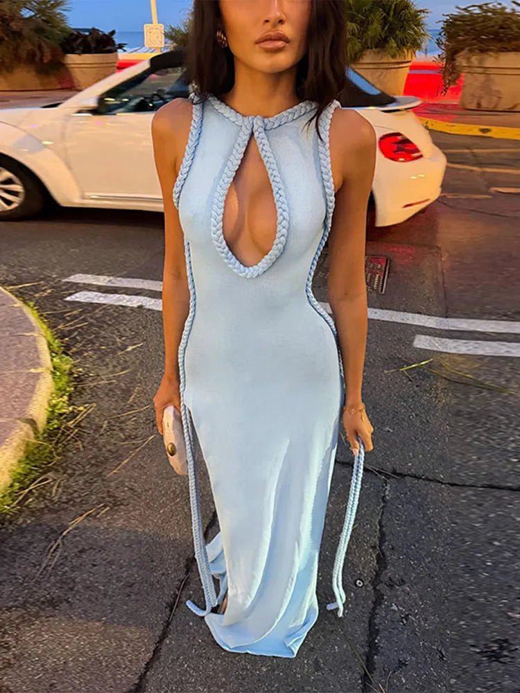 Vestido largo con abertura en forma de cerradura Airia