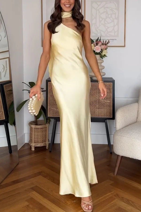 Vestido de noche de un solo hombro Airuna