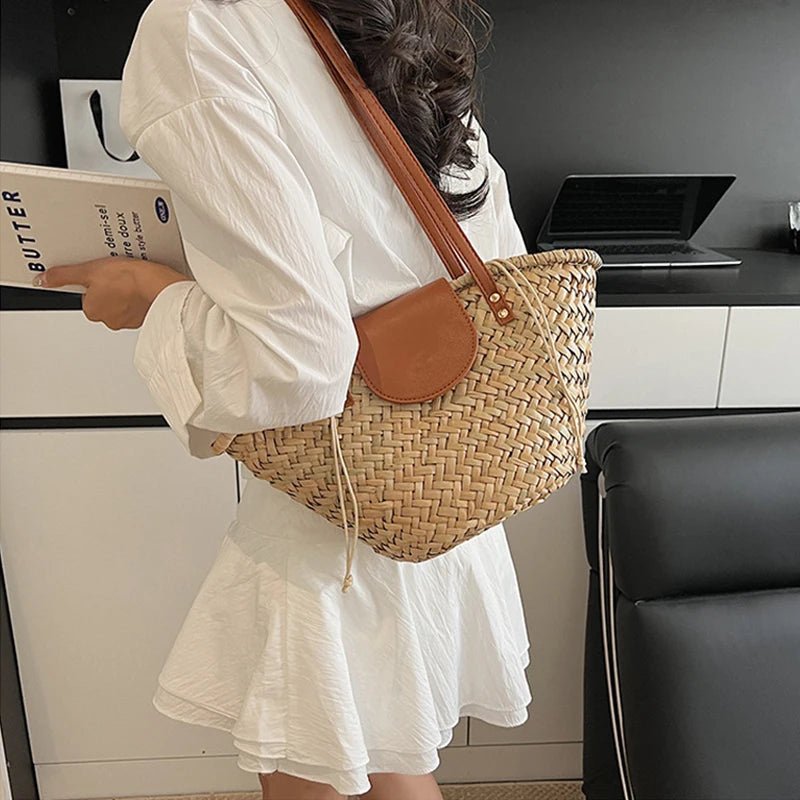 Bolso de hombro tejido de ratán Aisea