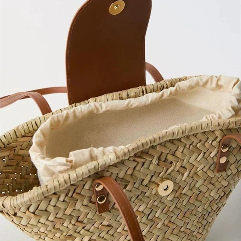 Bolso de hombro tejido de ratán Aisea
