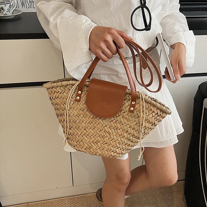 Bolso de hombro tejido de ratán Aisea