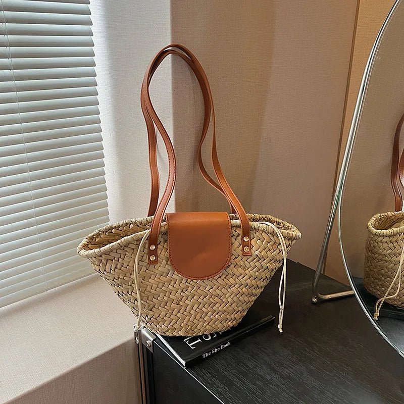 Bolso de hombro tejido de ratán Aisea
