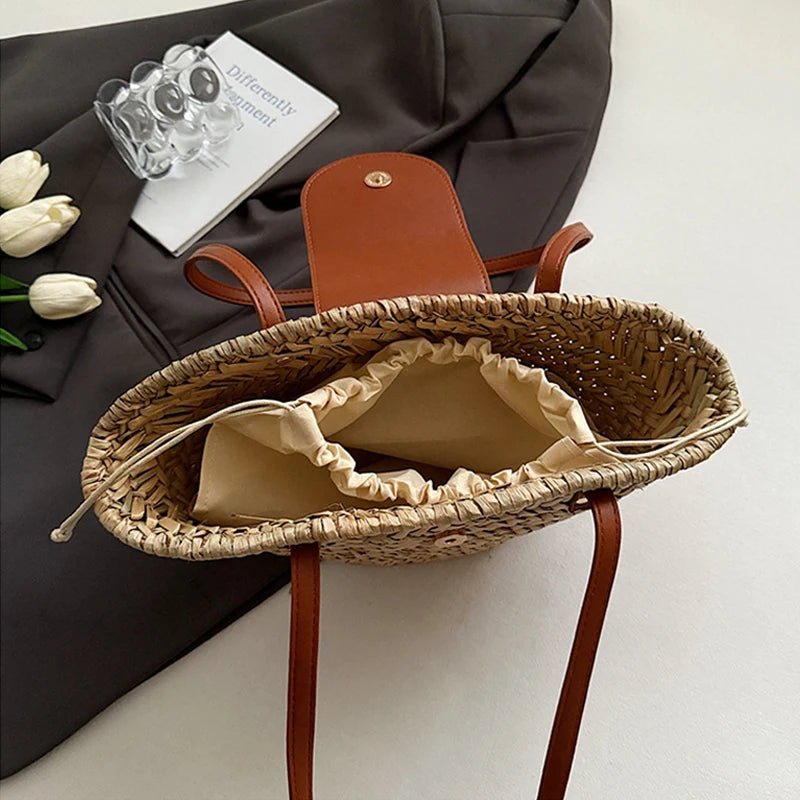 Bolso de hombro tejido de ratán Aisea