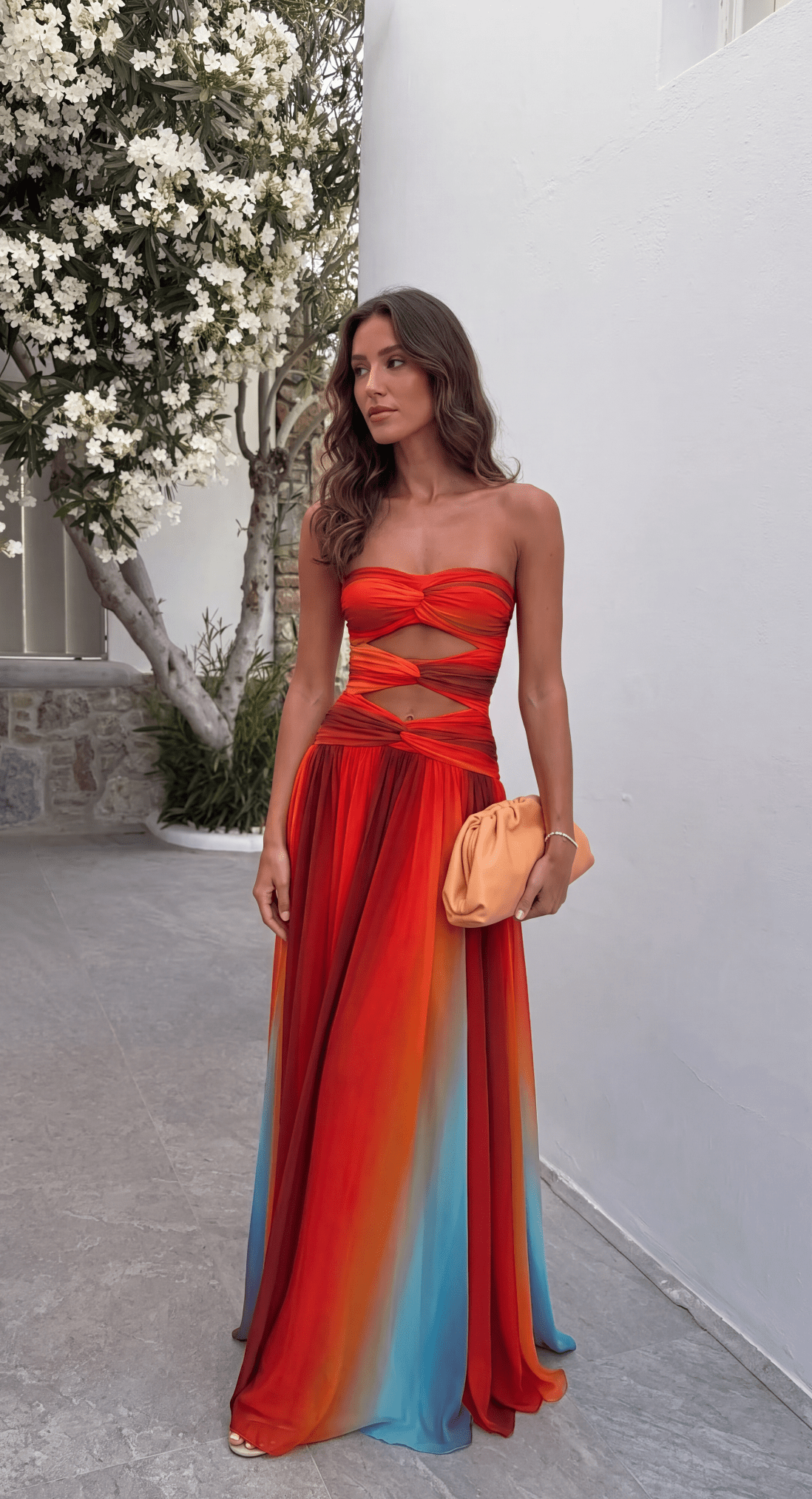 Vestido largo con nudo Aiselta