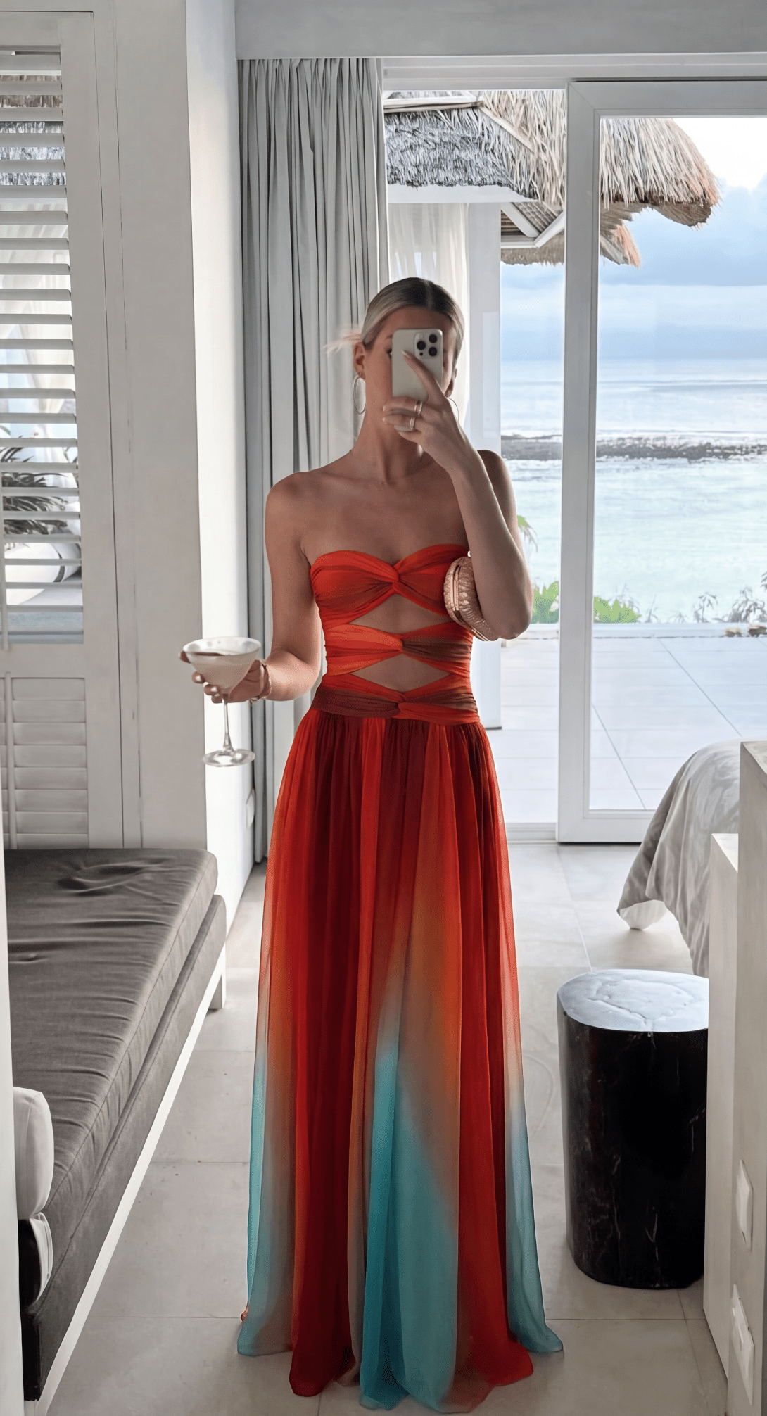Vestido largo con nudo Aiselta