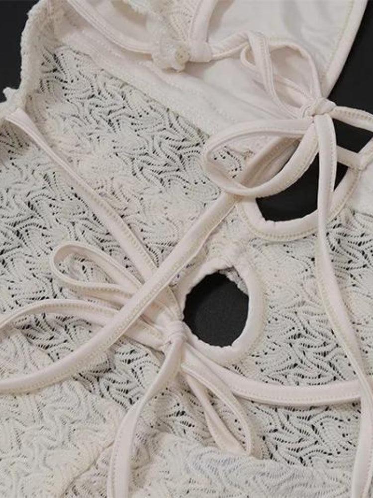 Maxivestido de encaje con escote pronunciado Aisin