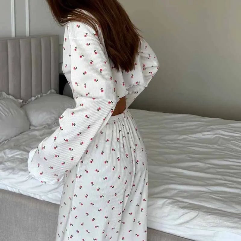 Conjunto de pijama floral de manga larga Aiza