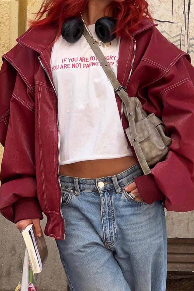 Chaqueta de cuero sintético Albina