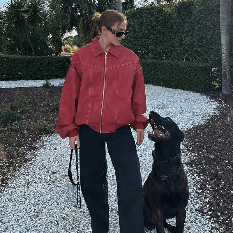 Chaqueta de cuero sintético Albina