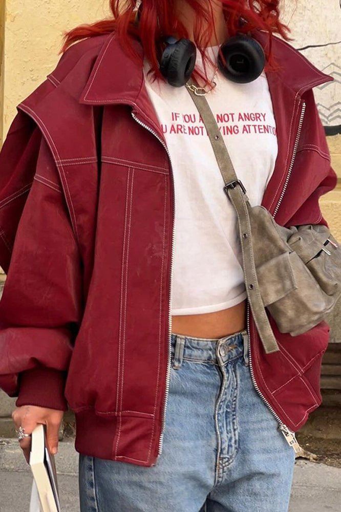 Chaqueta de cuero sintético Albina