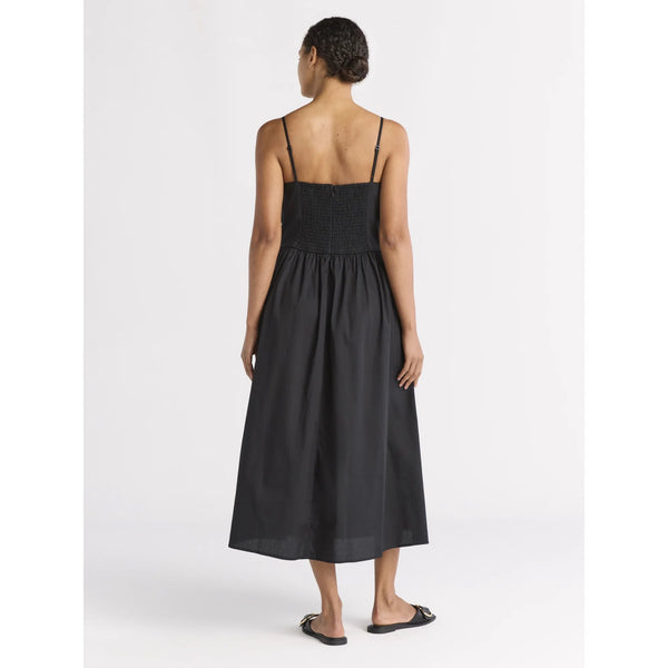 Vestido midi plisado con tirantes finos Alecto
