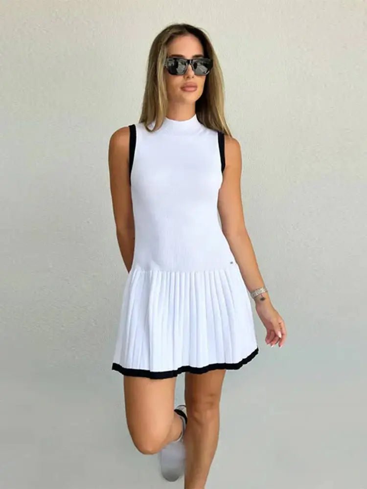 Vestido Alice de punto con cintura baja y contraste