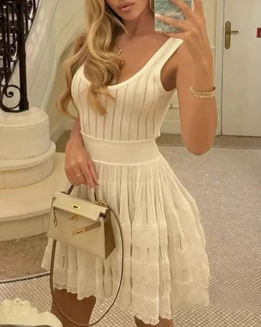 Minivestido de punto con tirantes Alicia