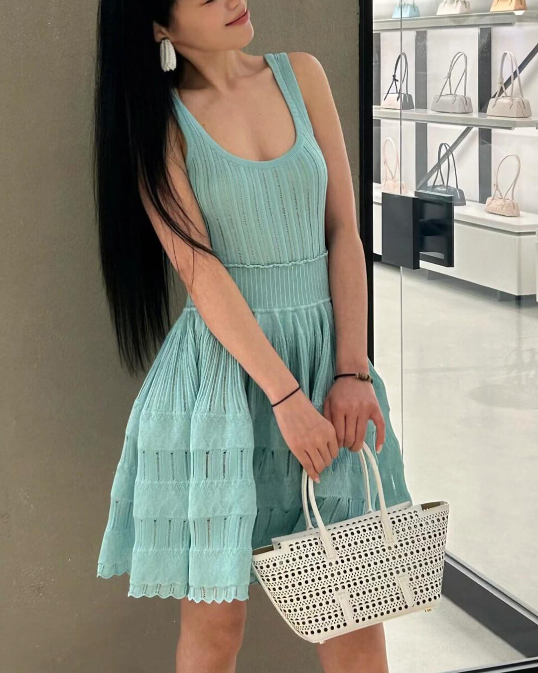 Minivestido de punto con tirantes Alicia