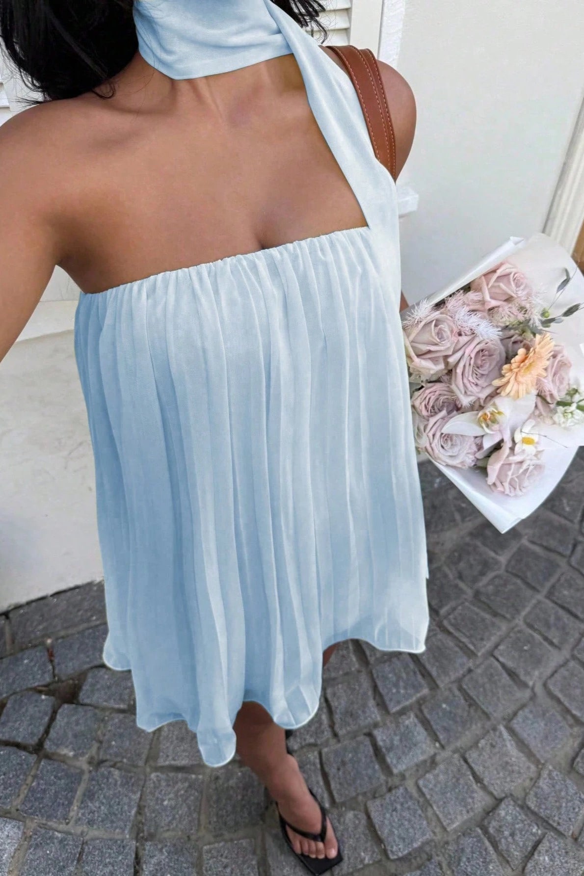 Minivestido bandeau fruncido Aliya