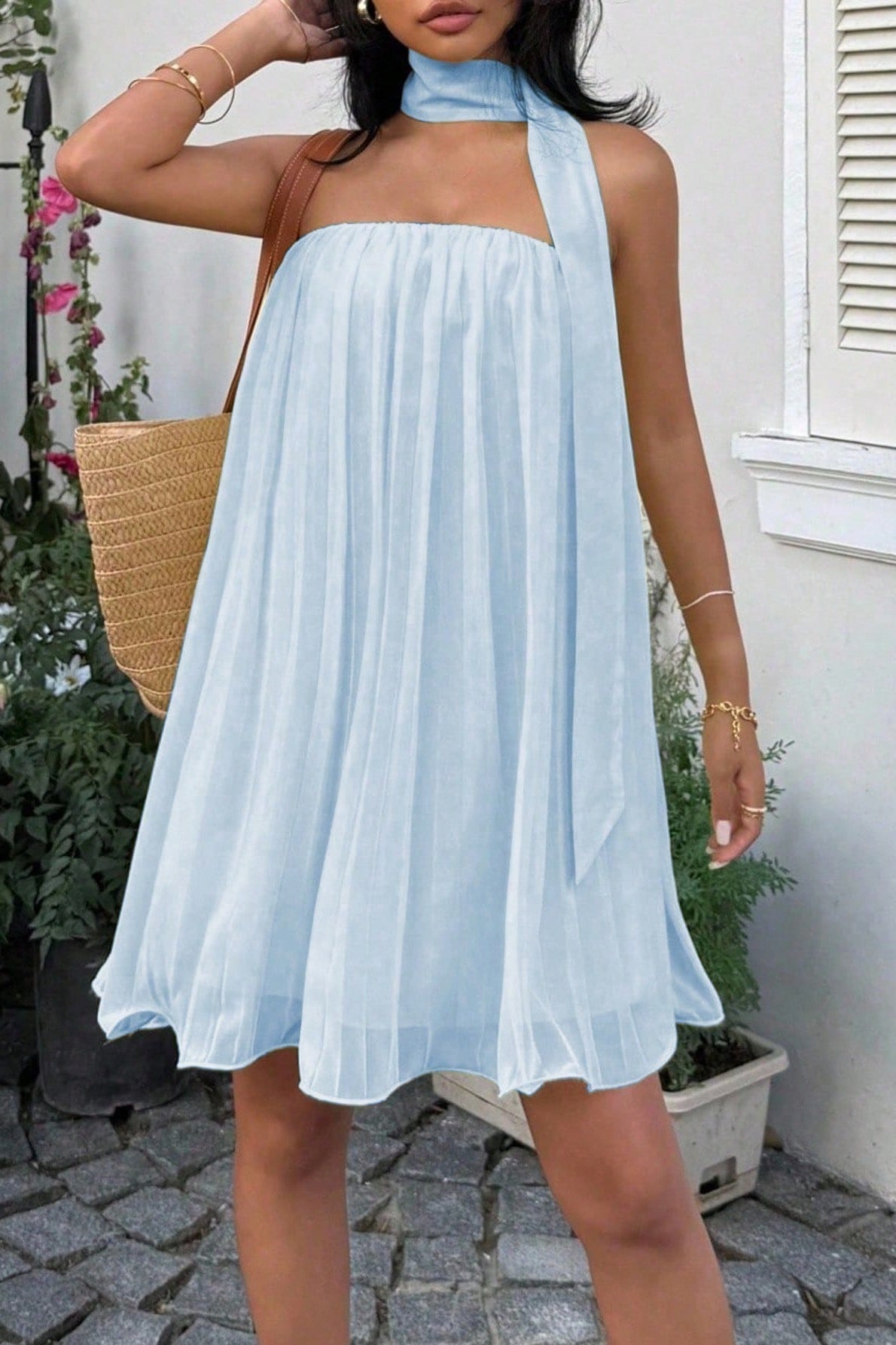 Minivestido bandeau fruncido Aliya