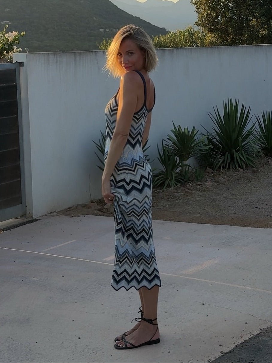 Vestido playero de ganchillo con abertura Allegra