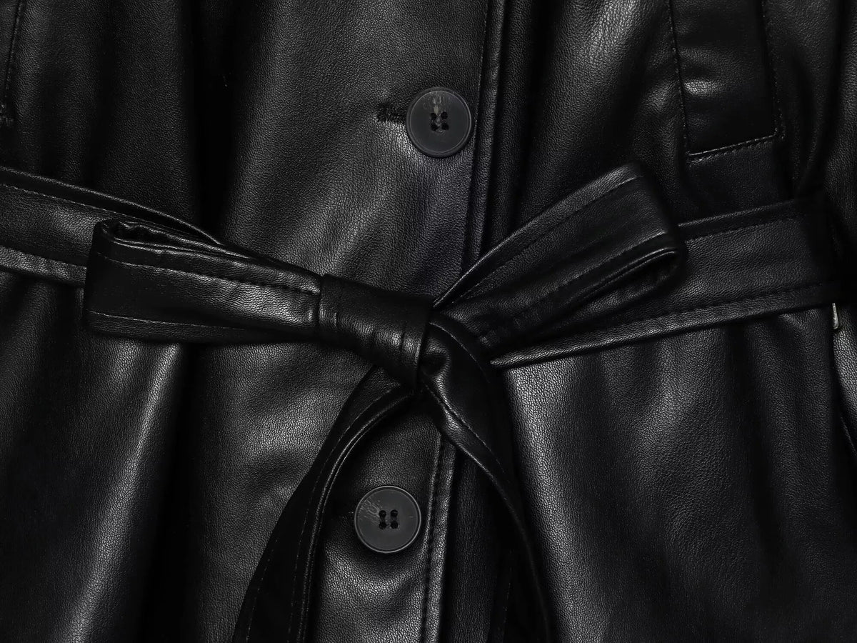 Gabardina corta Alma de cuero sintético