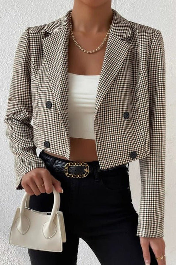 Blazer corto Amelia de pata de gallo