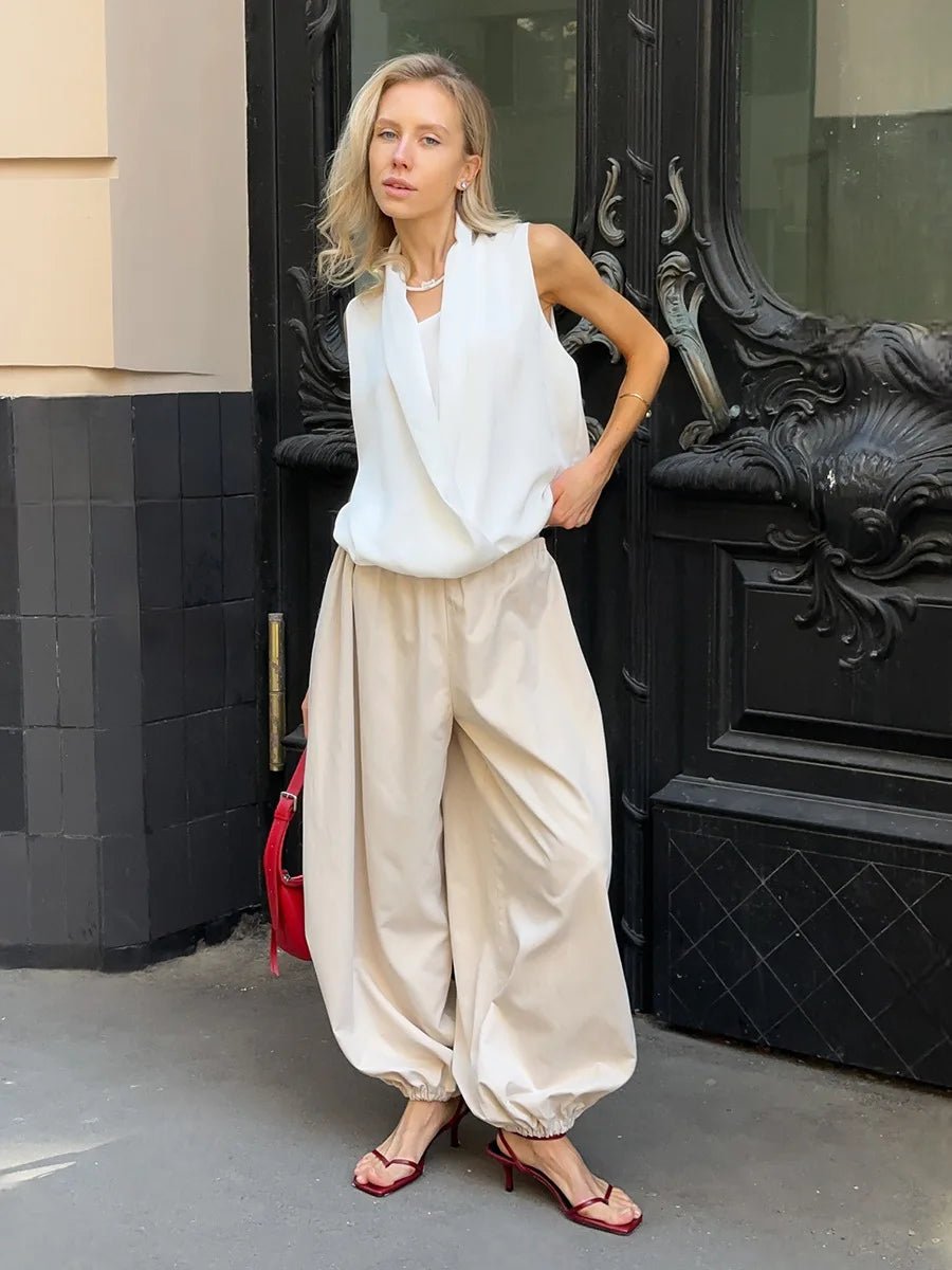 Pantalón de algodón de pierna ancha Amethyst