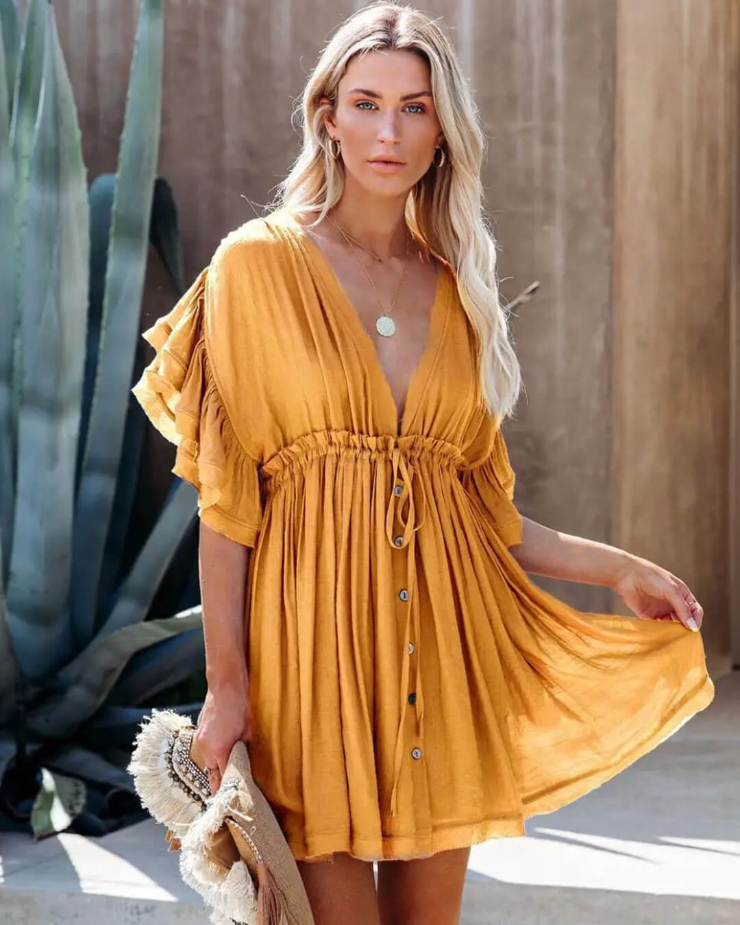 Minivestido bohemio babydoll Anabelle