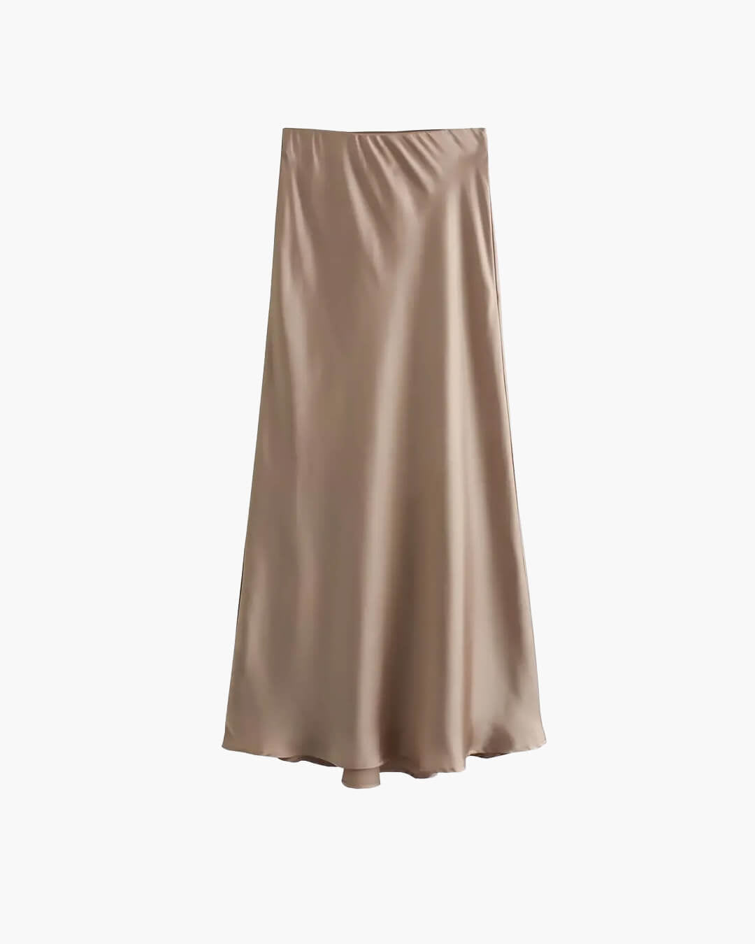 Falda midi Anais de satén negro y talle alto