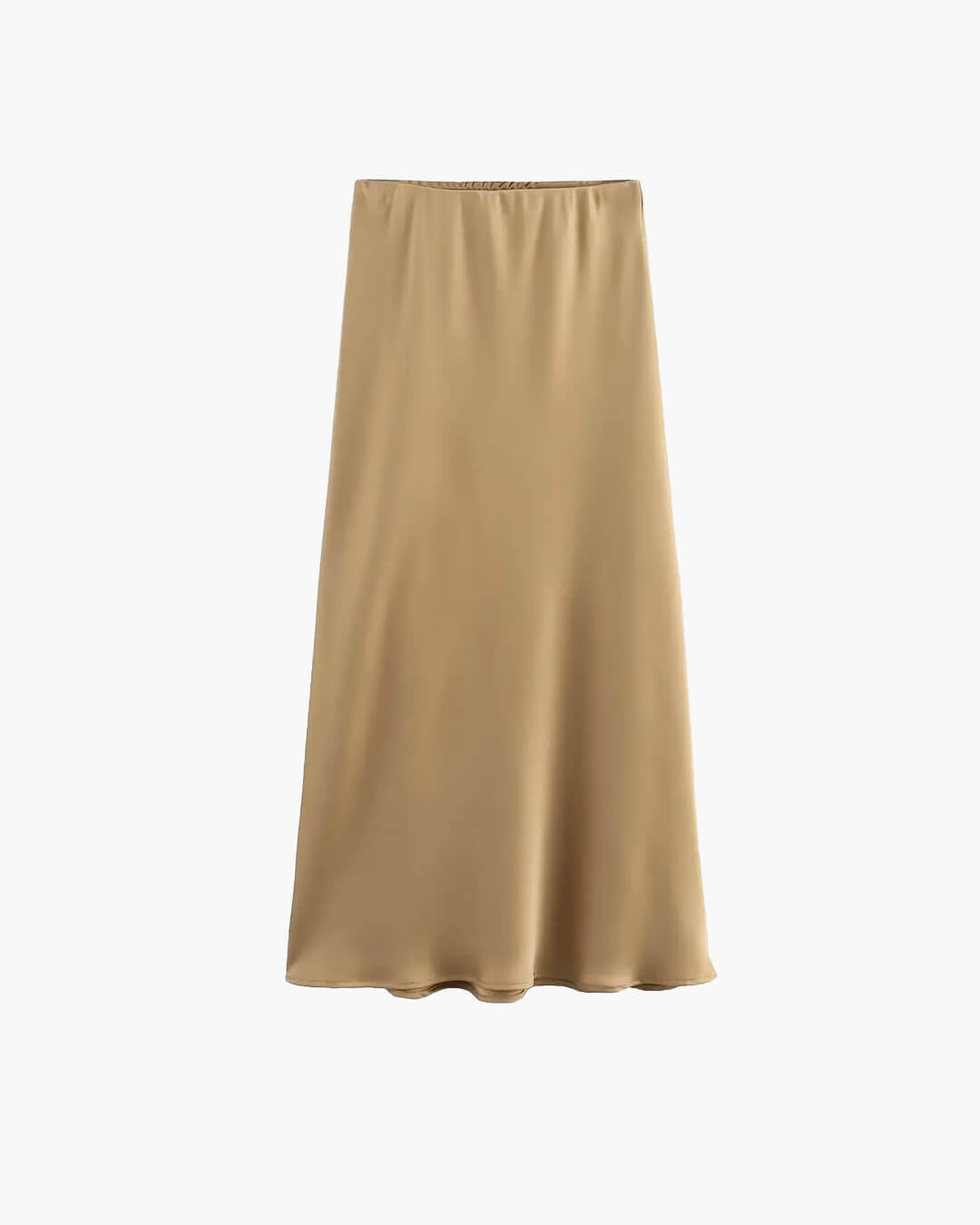 Falda midi Anais de satén negro y talle alto
