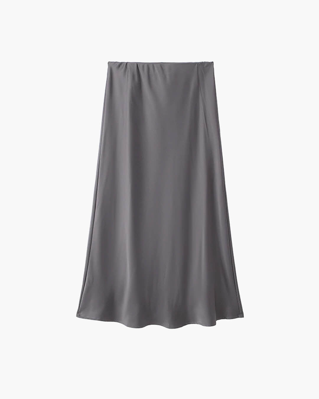 Falda midi Anais de satén negro y talle alto