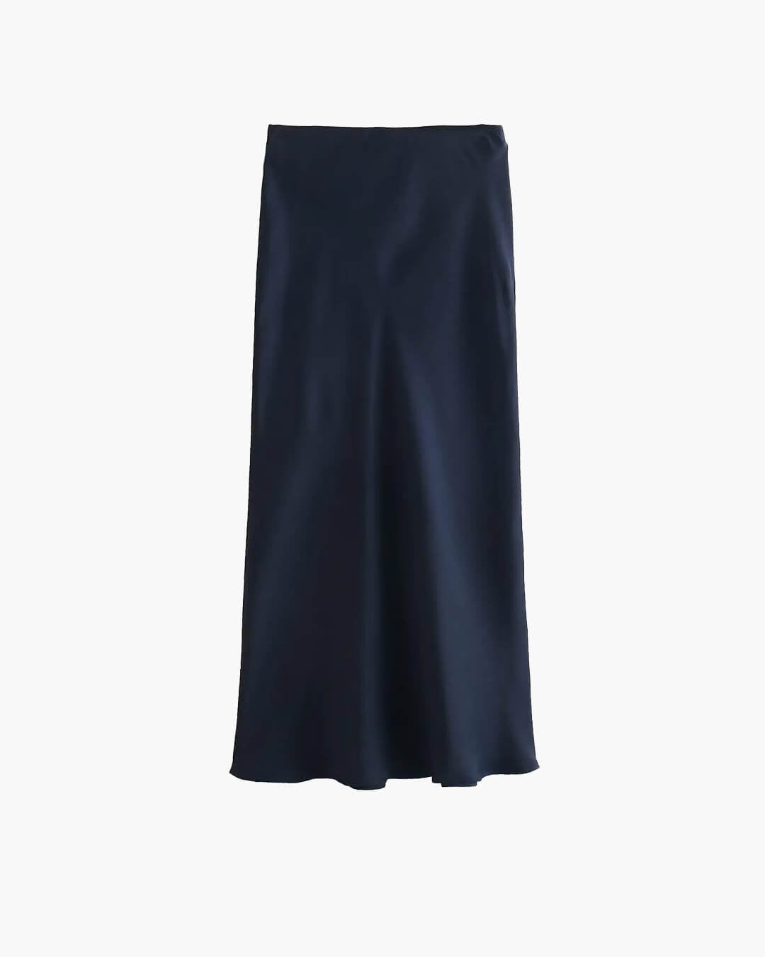 Falda midi Anais de satén negro y talle alto